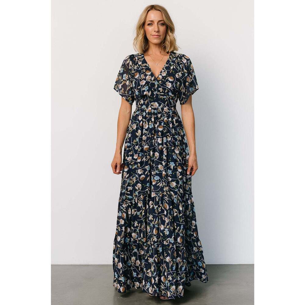 Baltic Born Katherine Maxi Dress | Dark Blue Floral - Picture 5 of 5